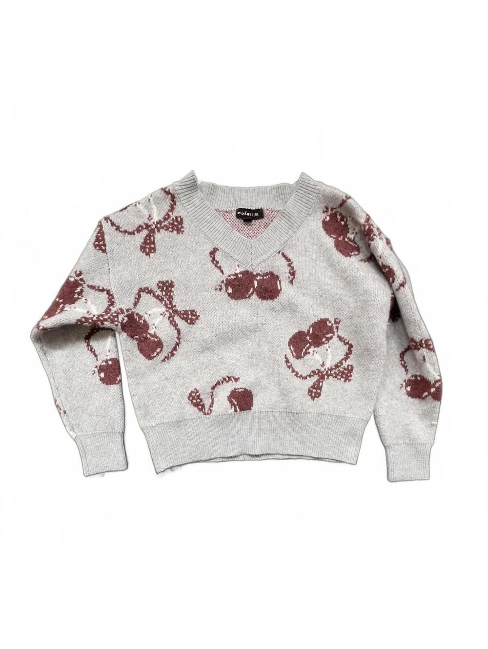Social Scene Women's Crew Neck Sweater with Cherry Print - S